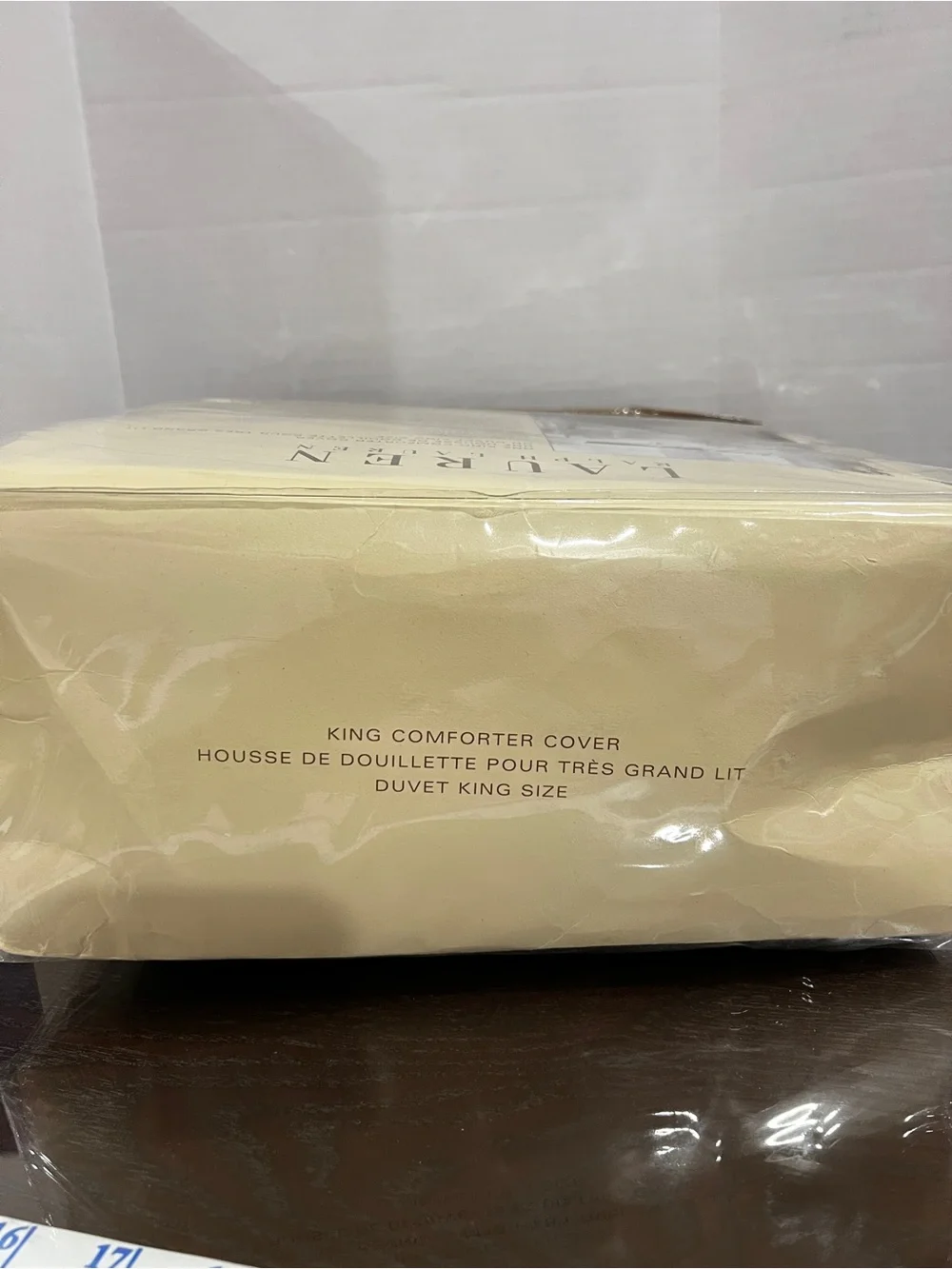 Lauren Ralph Lauren King Duvet Comforter Cotton Embroidery Cream Whitehall Tonal
